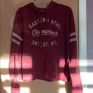 maroon eastern athletics sweatshirt